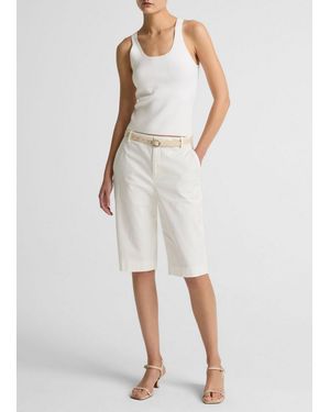 Vince Avery Mid-Rise Italian Stretch-Cotton Short - White
