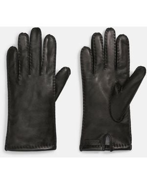 Vince Cashmere-Lined Leather Driving Glove - Black