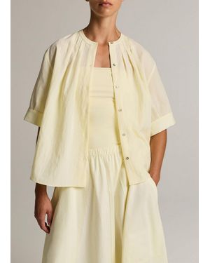 Vince Gathered A-Line Button-Front Shirt - Natural