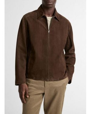 Vince Suede Moto Jacket - Brown
