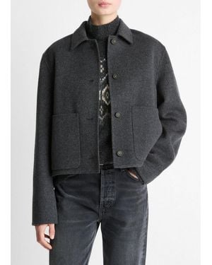Vince Wool & Cashmere-Blend Short Jacket - Gray