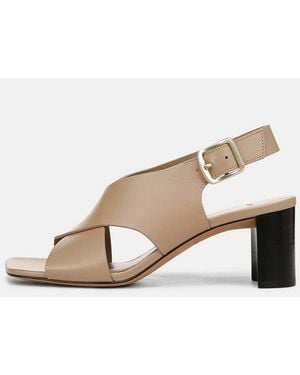 Vince Omega Leather Heeled Sandal - Natural