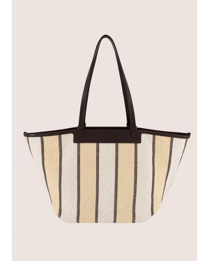 Vince Marin Woven Cotton Large Tote - Natural