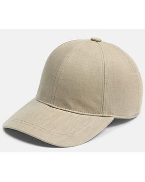 Vince Linen Baseball Cap - Natural