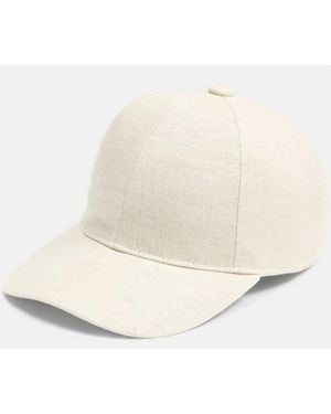 Vince Linen Baseball Cap - White