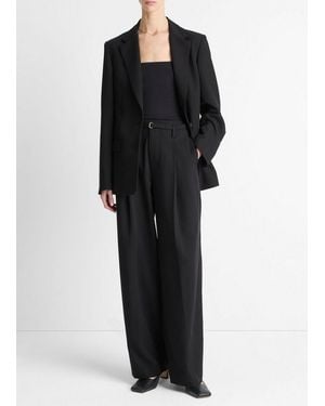 Vince High-Waist Pleated Trouser - Black