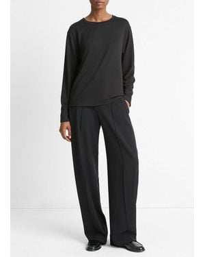 Vince Knit Relaxed Long-Sleeve T-Shirt - Black