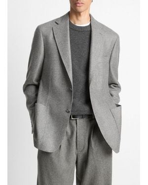 Vince Houndstooth Cashmere Relaxed Sport Coat - Gray