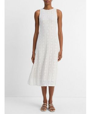 Vince Smocked Lace Dress - White
