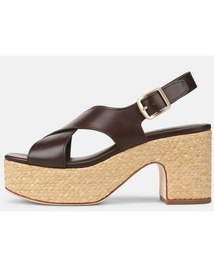 Vince Clementina Leather Platform Sandal - Natural