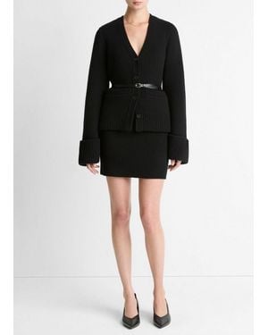 Vince Double-Face Wool & Cashmere-Blend Mini Skirt - Black
