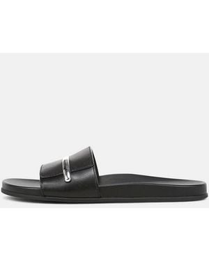 Vince Sadie Leather Slide Sandal - White