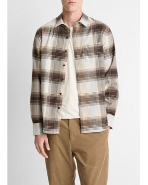 Vince Missoula Plaid Button-Front Shirt - Natural