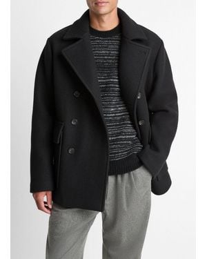 Vince Italian Wool-Blend Peacoat - Black