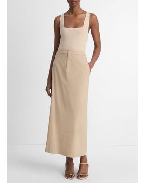 Vince Linen-Blend Mid-Rise Maxi Skirt - Natural