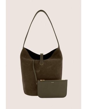 Vince Eris Suede Large Bucket Bag, Ms Ochre - Natural