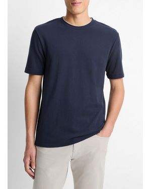 Vince Double-Neck Pima Cotton T-Shirt - Blue