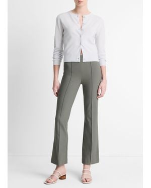 Vince Mid-Rise Pintuck Crop Flare Pant - Gray