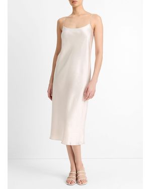 Vince Satin Slip Dress - White