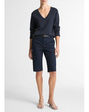 Vince Avery Mid-Rise Italian Stretch-Cotton Short - Blue