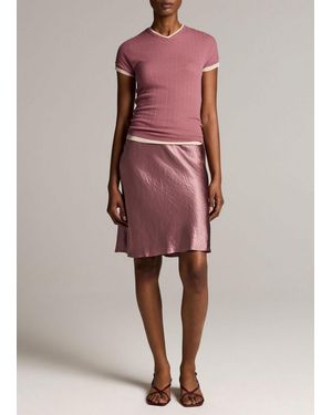 Vince Lingerie-Trim Short Satin Slip Skirt - Pink