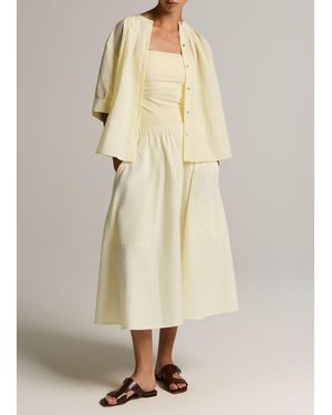 Vince Cotton Full Skirt - Natural