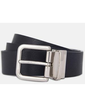 Vince 32Mm Reversible Leather Belt - Blue