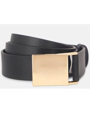 Vince 30Mm Plaque Leather Belt - Black