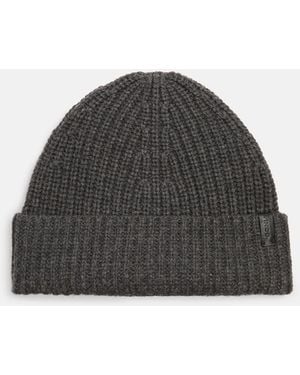 Vince Cashmere Shaker-Stitch Beanie - Black
