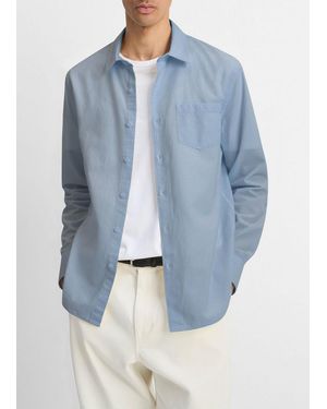 Vince Cotton Chambray Button-Front Shirt - Blue