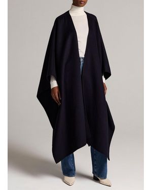 Vince Wool-Cashmere Long Cape - Blue