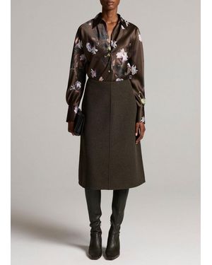 Vince Splittable Wool-Blend Skirt - Brown