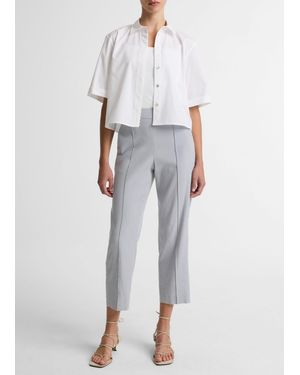 Vince Grace Mid-Rise Linen-Blend Pull-On Pant - White