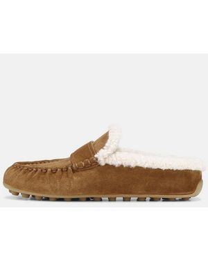 Vince Berkley Shearling Driving Mule - White
