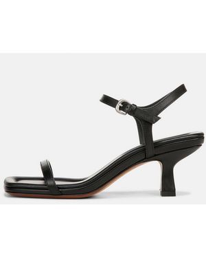 Vince Coco Leather Heeled Sandal, Black, Size 6 - White