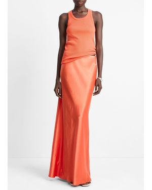 Vince Satin Maxi Skirt - Orange