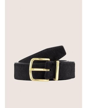 Vince Kaia 32Mm Calf Hair Metal-Loop Belt - Black