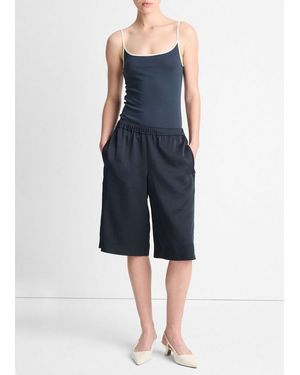Vince Side-Stripe Satin Low-Rise Short - Blue