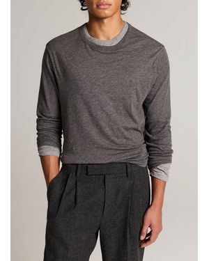 Vince Slub Pima Cotton Double-Layer T-Shirt - Gray