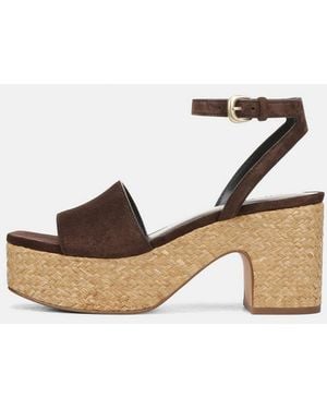 Vince Castella Suede Platform Sandal - Natural