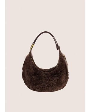Vince Eris Shearling Mini Hobo Bag - Natural