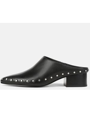 Vince August Studded Leather Mule - White