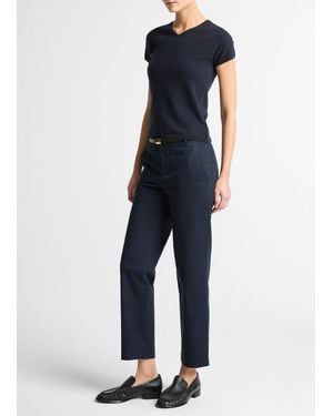 Vince Mid Rise Italian Stretch Cotton Chino Pant - Blue