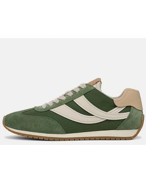 Vince Oasis Suede & Leather Runner Trainer - Green