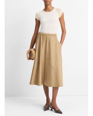 Vince Cotton Full Skirt - Natural