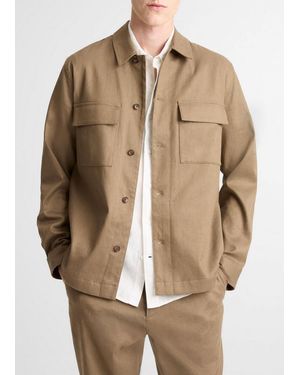 Vince Italian Linen-Cotton Chore Coat - Natural
