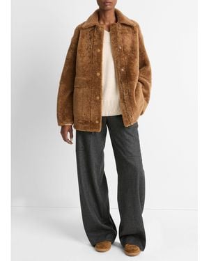 Vince Reversible Plush Shearling Jacket - Multicolor