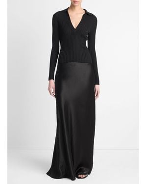 Vince Satin Maxi Skirt - Black