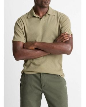 Vince Loose Johnny Collar Polo - Green
