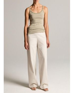Vince Colette High-Rise Cotton Twill Bias Pant - Natural